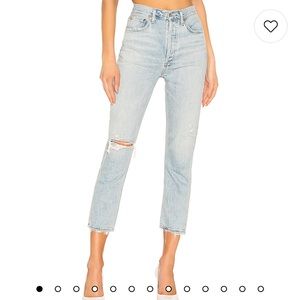 AGOLDE Riley High Rise Straight Crop in Shatter